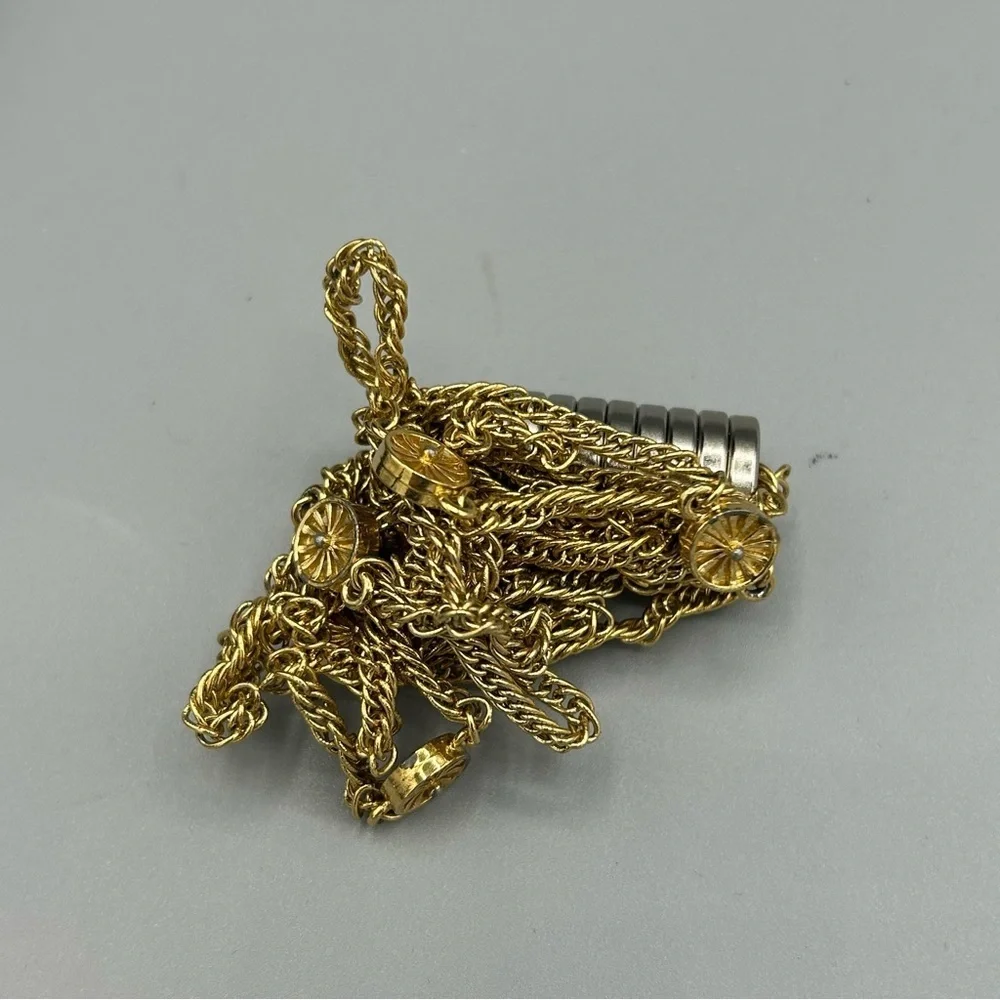 Monet Vintage Gold Tone Double Strand Necklace
